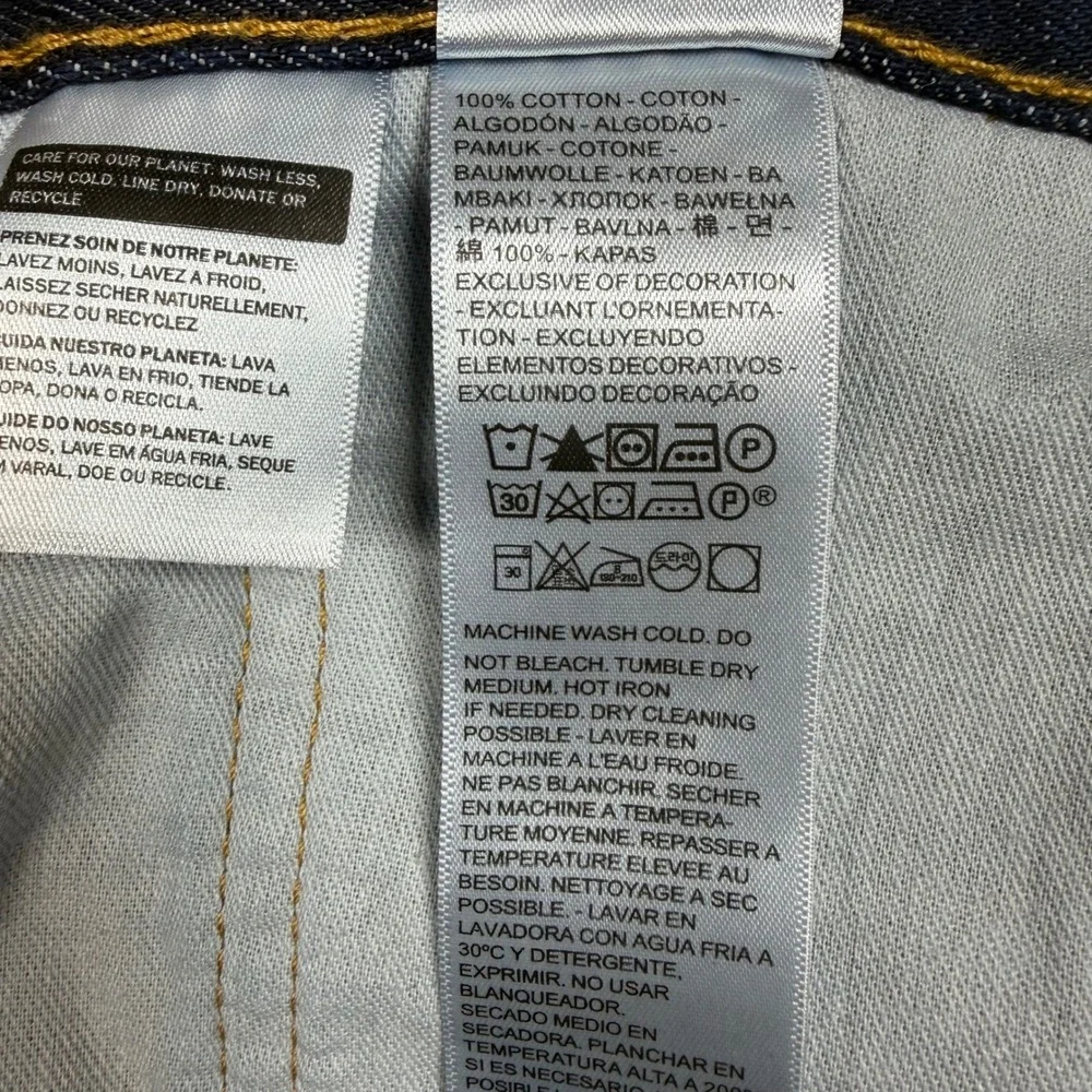 Levis 505 Regular Fit Jeans Mens 38x30 Dark Indigo Blue Denim Straight Leg Pants